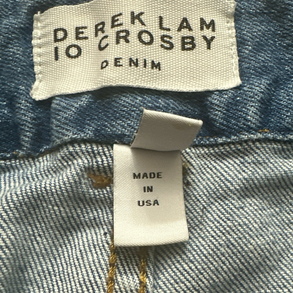 DEREK LAM 10 CROSBY Denim Womens Sz 27 Med Wash High Rise Double Button … - Picture 14 of 16